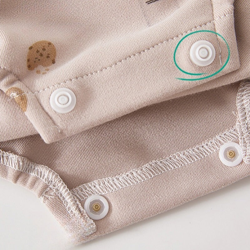 100% Cotton Long Sleeve Pullover Bodysuit - Cookie & Bowknot