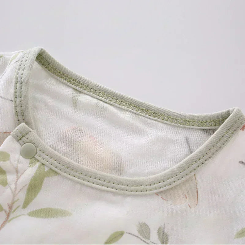 Cotton & Bamboo Muslin Long Sleeve Romper - Cute Whale - Organic Cotton Clubs