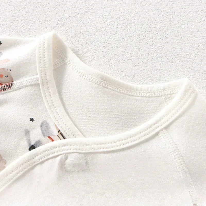 100% Cotton Long Sleeve Bodysuit with Velcro Closure- Adorable Cat - Organic Cotton Clubs