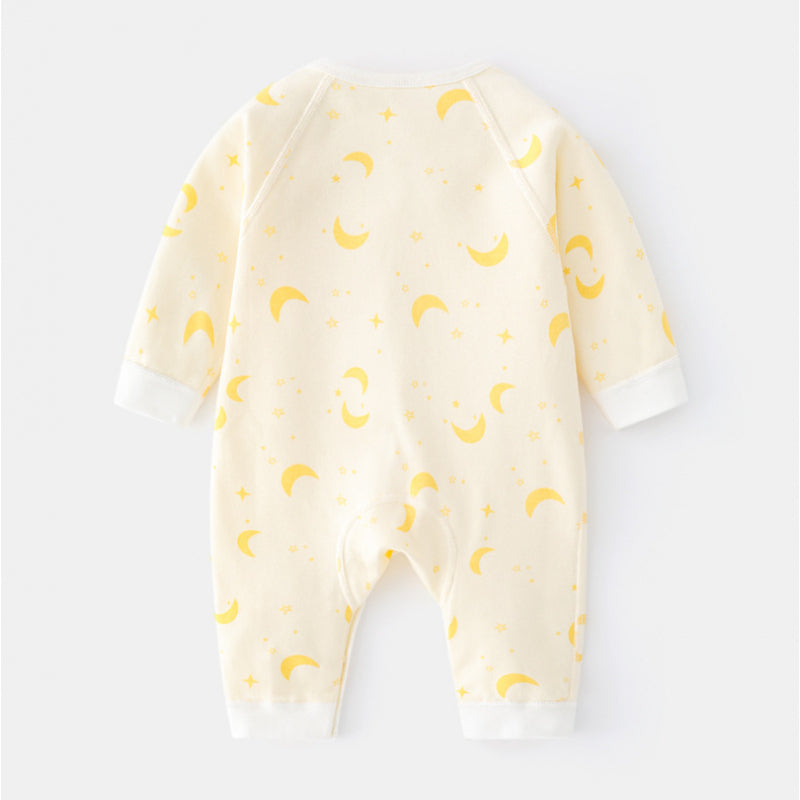 100% Cotton Long Sleeve Romper with Velcro Closure - Tiger - Organic Cotton Clubs