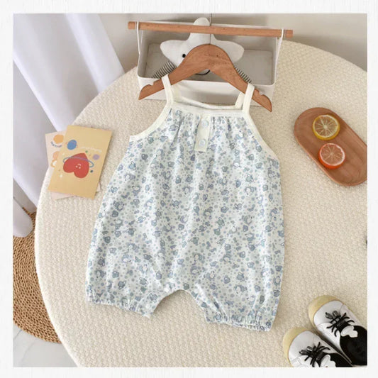 100% Cotton Sleeveless Romper - Pink Heart - Organic Cotton Clubs