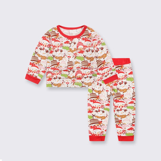 🎄Bamboo Top & Bottom Pajama Set - Snow House - Organic Cotton Clubs