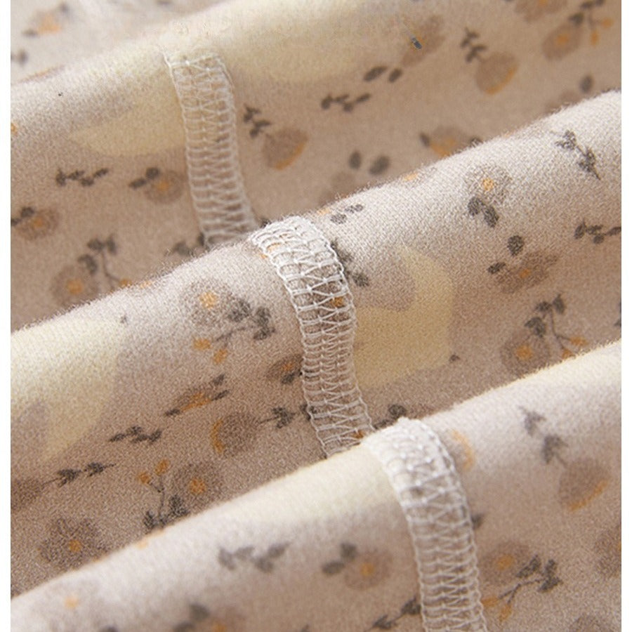 100% Cotton Long Sleeve Pullover Bodysuit - Brown Bowknot