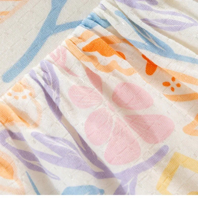 100% Cotton Flutter-Sleeve Dress - Colorful Spring - Organic Cotton Clubs