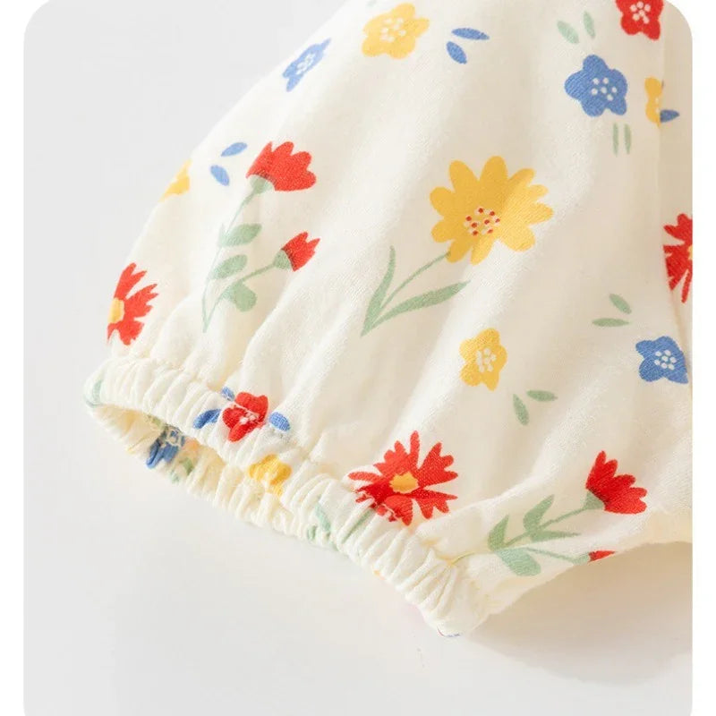 100% Cotton Short Sleeve Dress - Red Bowknot Garden - Organic Cotton Clubs