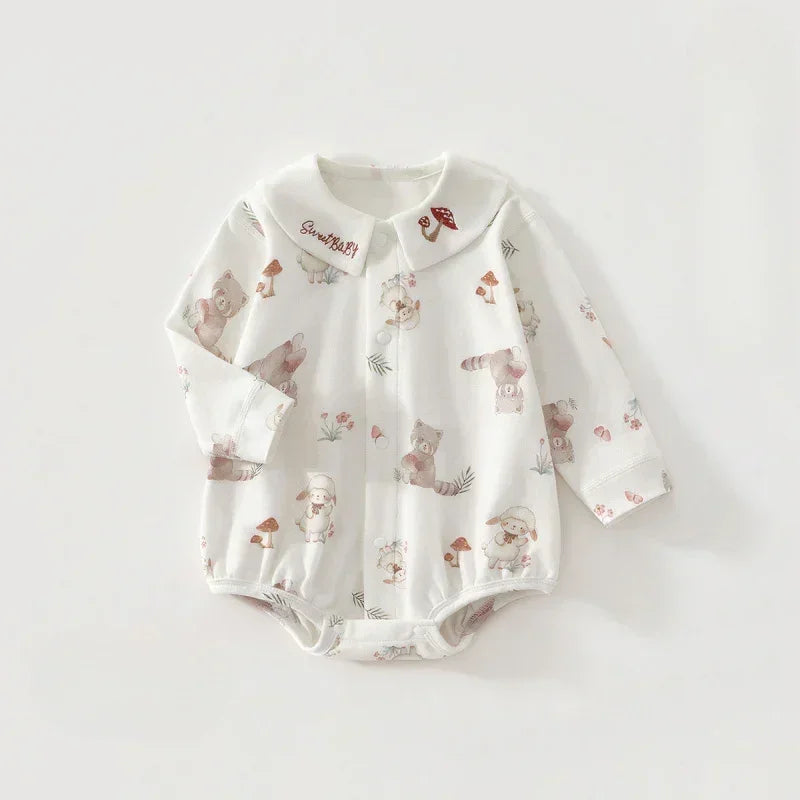 100% Cotton Long Sleeve Bodysuit - Little Crocodile - Organic Cotton Clubs