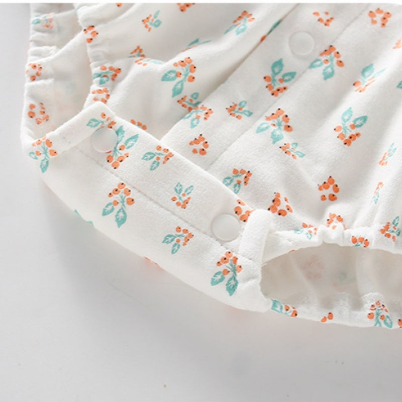 100% Cotton Long Sleeve Floral Bodysuit - Bunny Garden - Organic Cotton Clubs