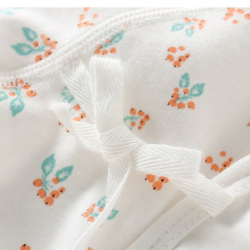 100% Cotton Long Sleeve Wrap Romper - Floral - Organic Cotton Clubs