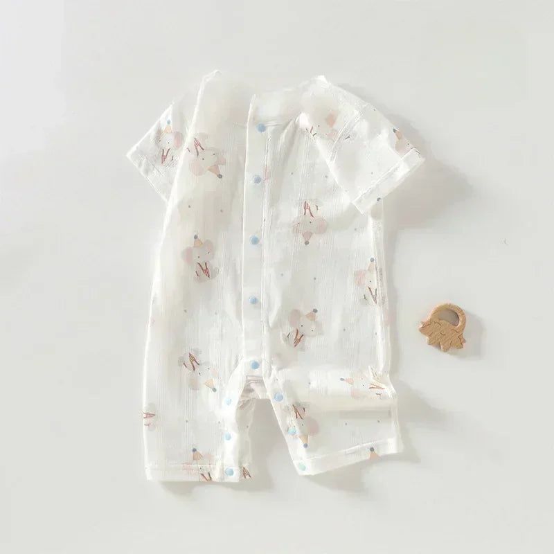 100% Cotton Short Sleeve Romper - Cute Squirrel - Organic Cotton Clubs
