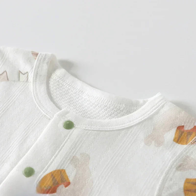 100% Cotton Short Sleeve Romper - Cute Squirrel - Organic Cotton Clubs