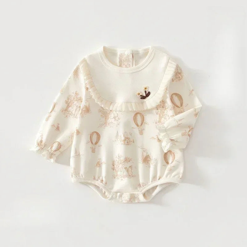100% Cotton Long Sleeve Pullover Bodysuit - Country House