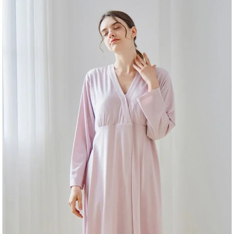 Cotton Snap-Up Maternity & Nursing Nightgown - Pink - Organic Cotton Clubs