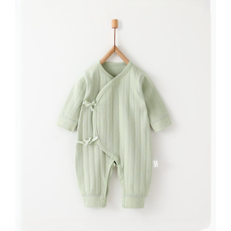 100% Cotton Long Sleeve Kimono Romper - Brown - Organic Cotton Clubs