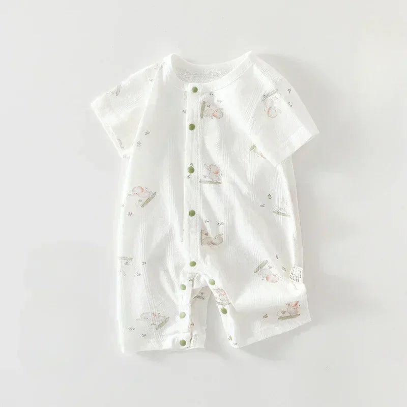 100% Cotton Short Sleeve Romper - Cute Squirrel - Organic Cotton Clubs