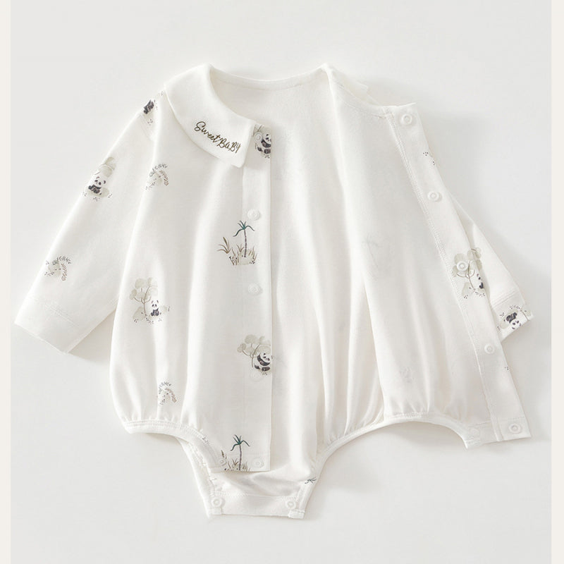 100% Cotton Long Sleeve Bodysuit - Little Crocodile - Organic Cotton Clubs