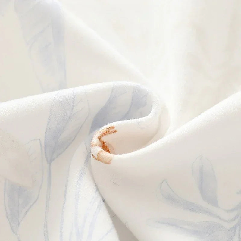 100% Cotton Long Sleeve Side-Snap Bodysuit - Blue Deer