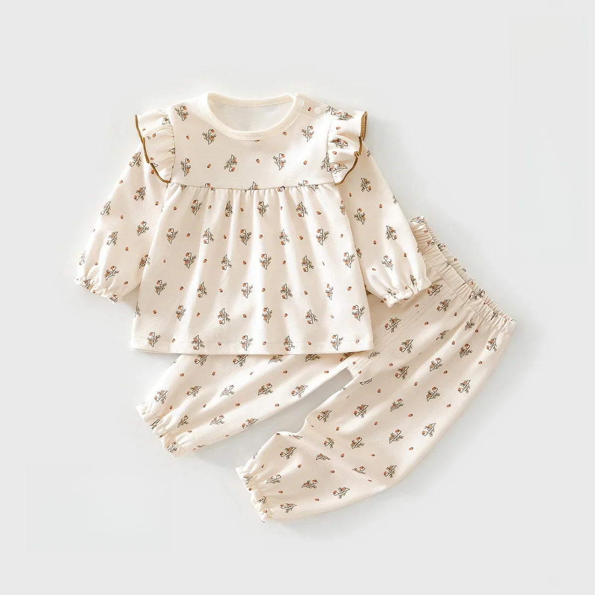 100% Cotton Long Sleeve Top & Pants Set - Fairy Garden