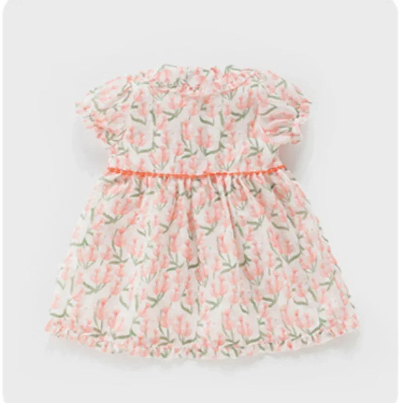 Cotton Short-Sleeve Princess Dress - Pink Tulip - Organic Cotton Clubs