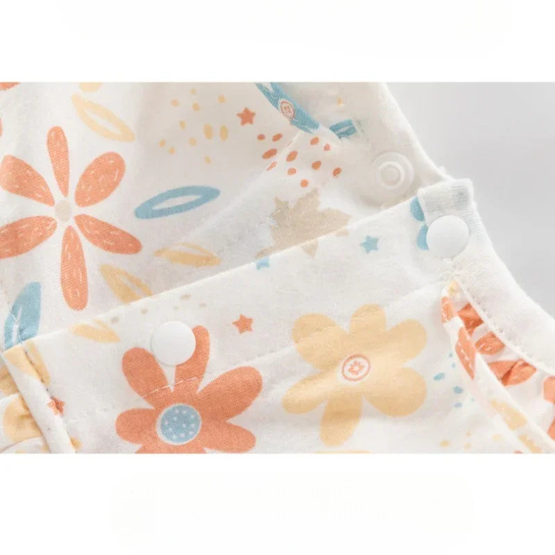 100% Cotton Flutter-Sleeve Dress - Cute Flowers - Organic Cotton Clubs