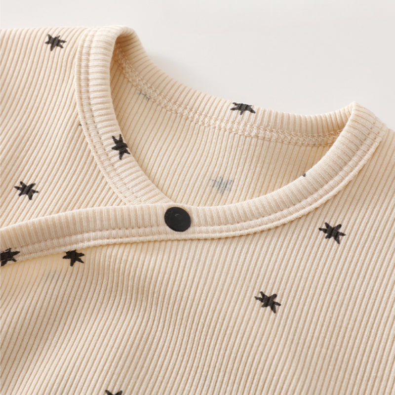 Cotton Long Sleeve Floral Bodysuit - Brown Moon - Organic Cotton Clubs