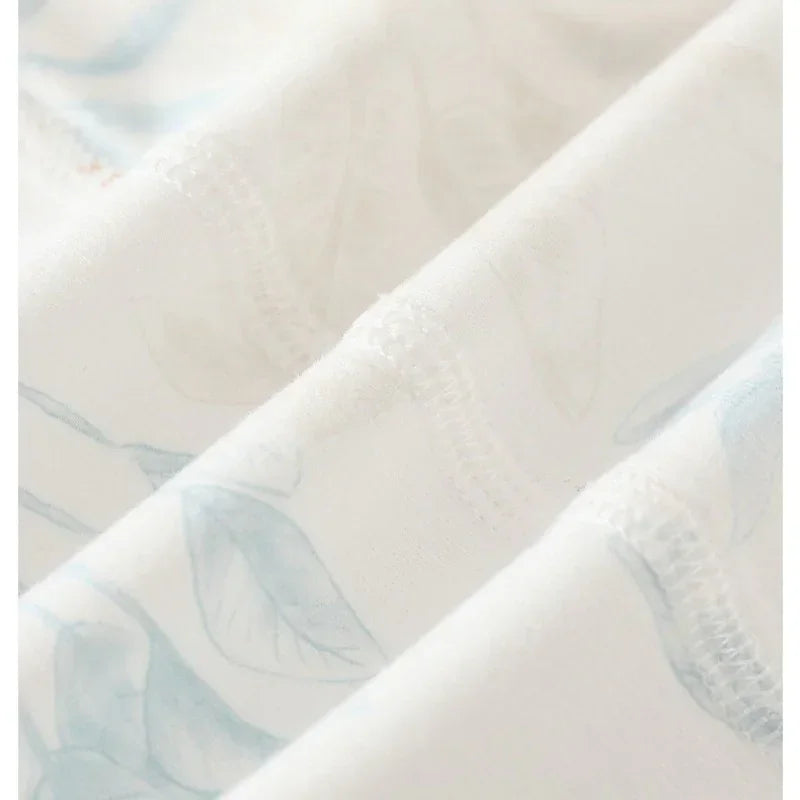 100% Cotton Long-Sleeve Kimono Romper - Blue Deer