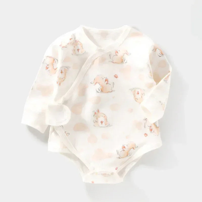 100% Cotton Long Sleeve Bodysuit with Velcro Closure- Adorable Cat - Organic Cotton Clubs