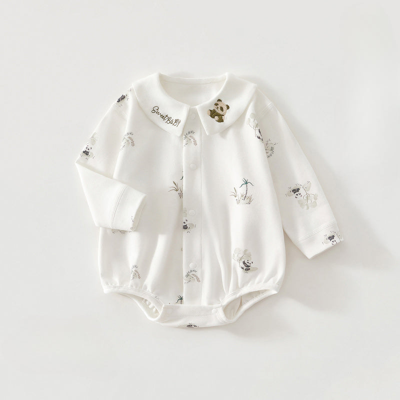 100% Cotton Long Sleeve Bodysuit - Little Crocodile - Organic Cotton Clubs