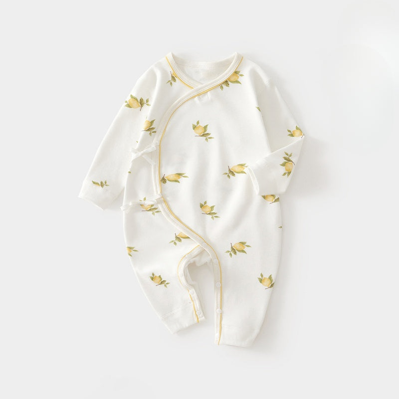 100% Cotton Long Sleeve Romper - Pink Pear - Organic Cotton Clubs