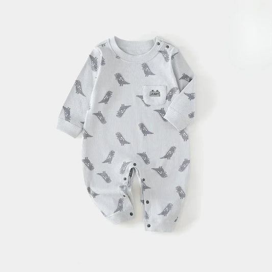 Cotton Long Sleeve Romper - Monster - Organic Cotton Clubs