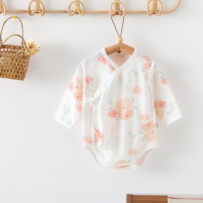 Cotton & Bamboo Muslin Long Sleeve Bodysuit - Sweet Pear - Organic Cotton Clubs