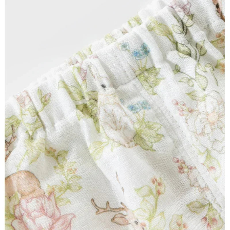 Cotton Short-Sleeve Top & Pants Set - Spring Branches - Organic Cotton Clubs