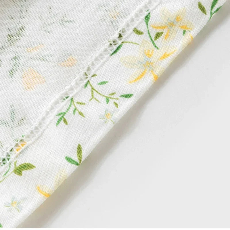 100% Cotton Flutter-Sleeve Dress - Yellow Spring Floral - Organic Cotton Clubs