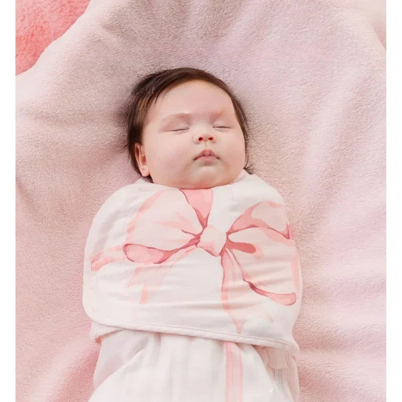 Organic Cotton Muslin Sleep Sack - Blue Adorable Bowknot - Organic Cotton Clubs