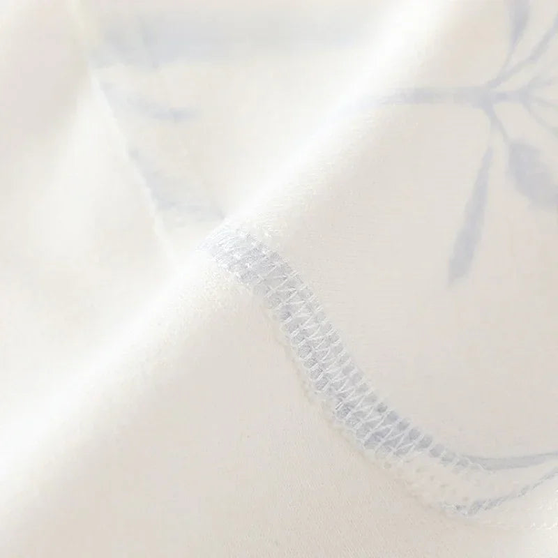 100% Cotton Long Sleeve Side-Snap Bodysuit - Blue Deer