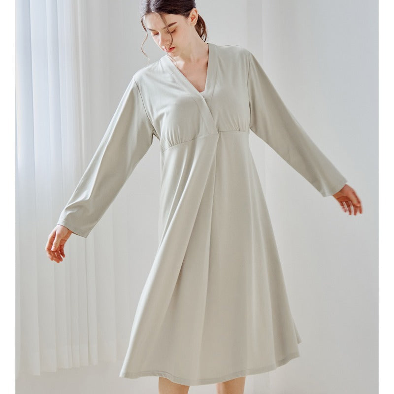 Cotton Snap-Up Maternity & Nursing Nightgown - Pink - Organic Cotton Clubs