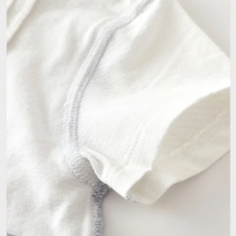 Cotton Short Sleeve Overhead Bodysuit - Brown Bear - Organic Cotton Clubs