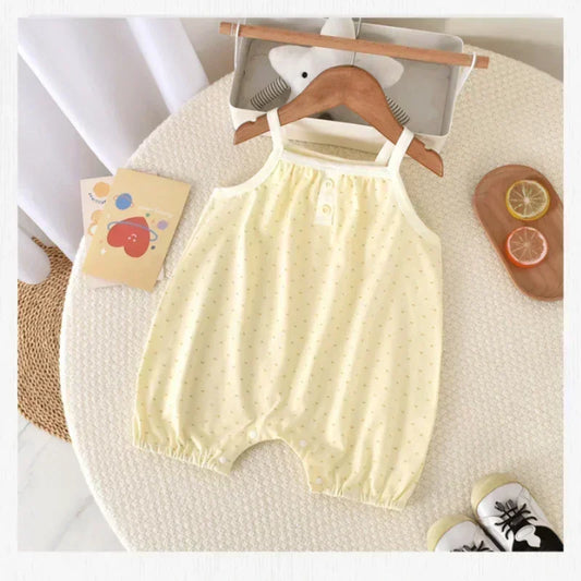 100% Cotton Sleeveless Romper - Pink Heart - Organic Cotton Clubs