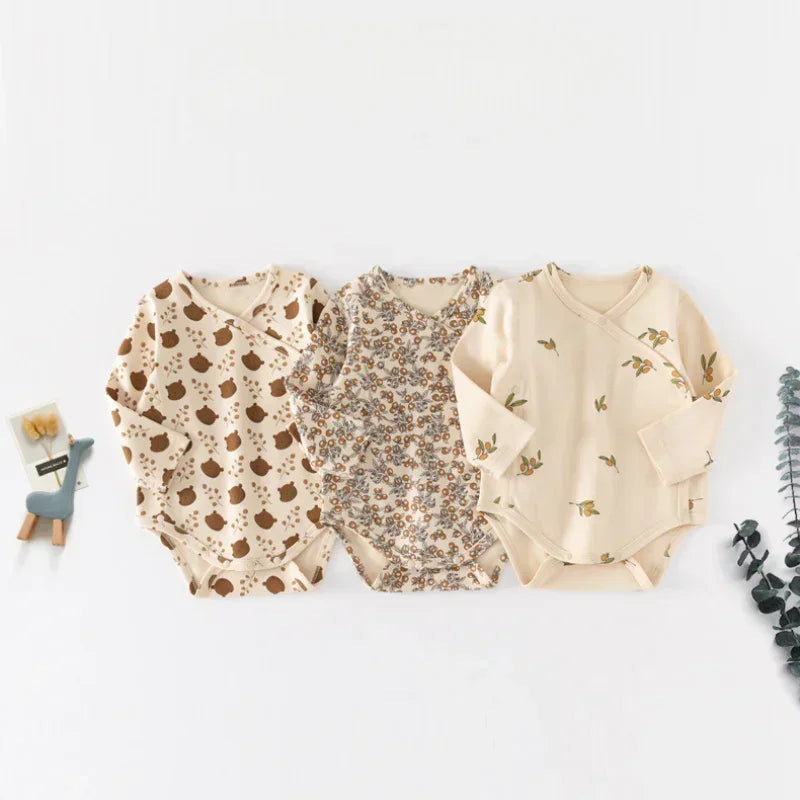 100% Cotton Long Sleeve Bodysuit - Fruits - Organic Cotton Clubs