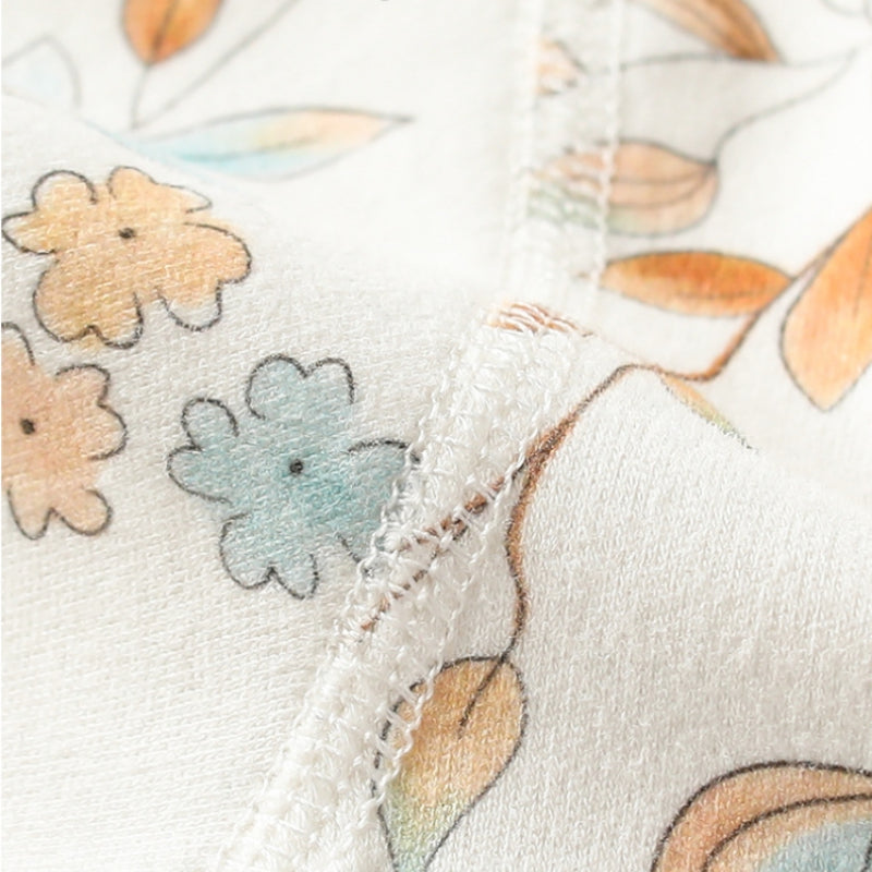 100% Cotton Long Sleeve Floral Romper - Asiatic Apple - Organic Cotton Clubs