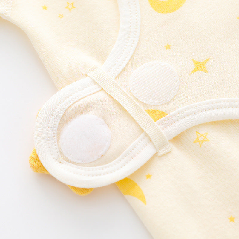 100% Cotton Long Sleeve Romper with Velcro Closure - Tiger - Organic Cotton Clubs