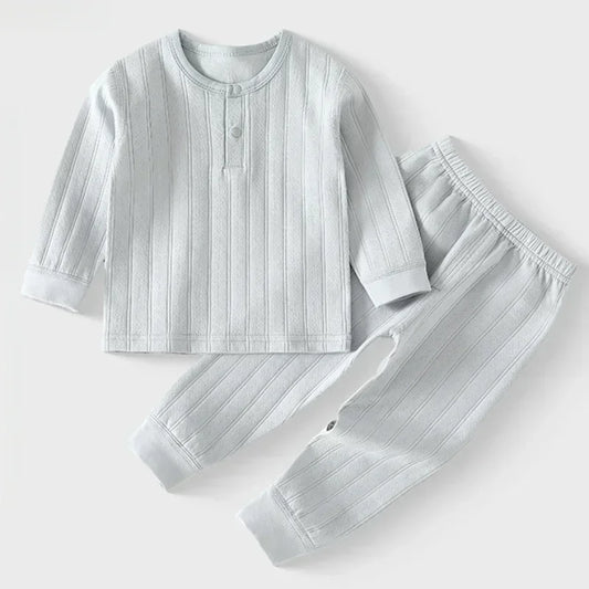 100% Cotton Long Sleeve Top & Pants Set- Brown - Organic Cotton Clubs