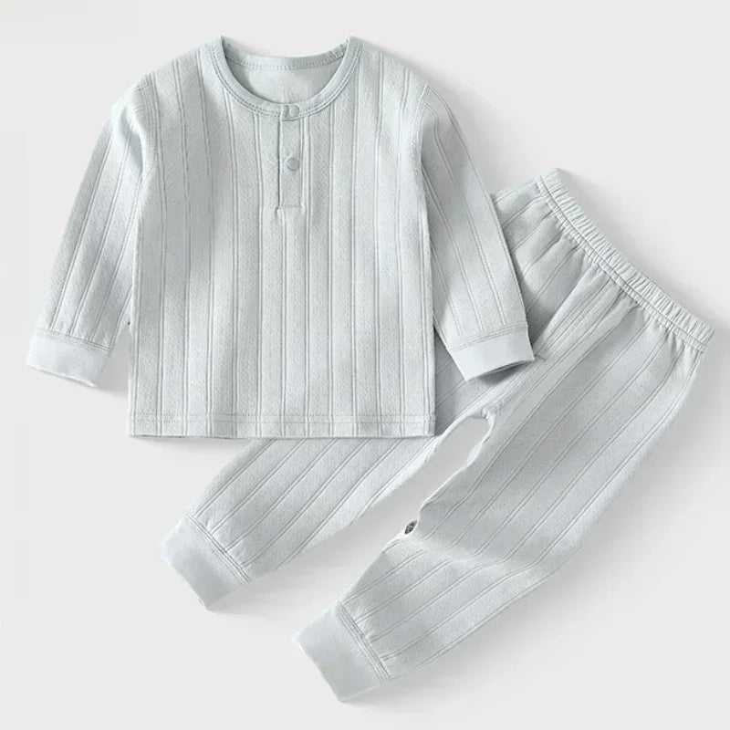 100% Cotton Long Sleeve Top & Pants Set- Brown - Organic Cotton Clubs