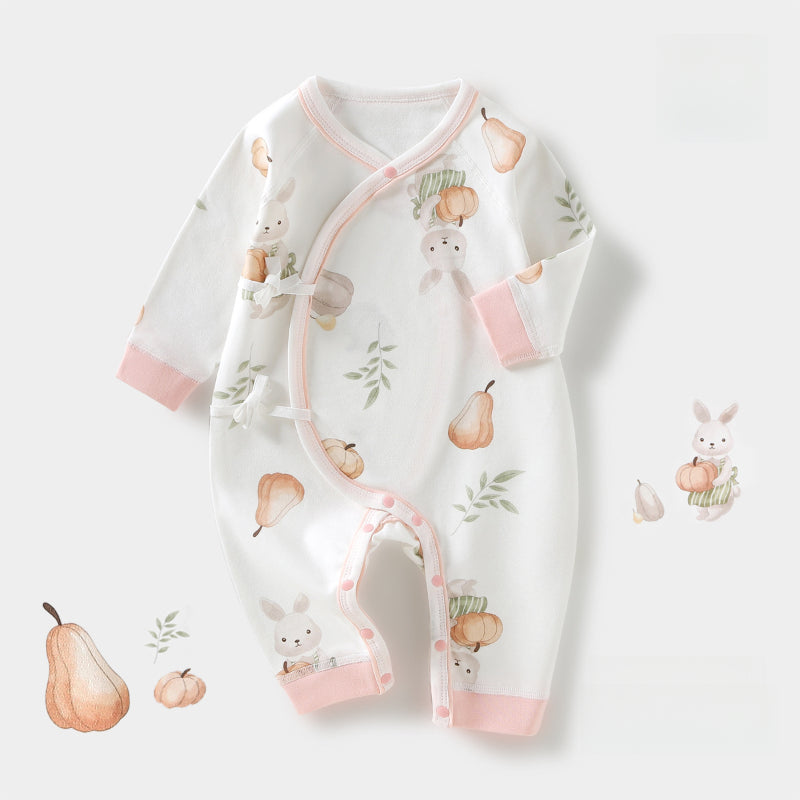 100% Cotton Long Sleeve Kimono Romper - Brown Bear - Organic Cotton Clubs