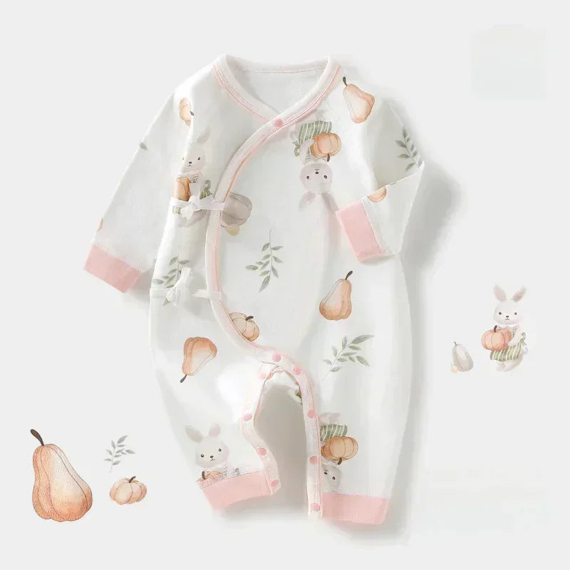 100% Cotton Long Sleeve Kimono Romper - Brown Bear - Organic Cotton Clubs
