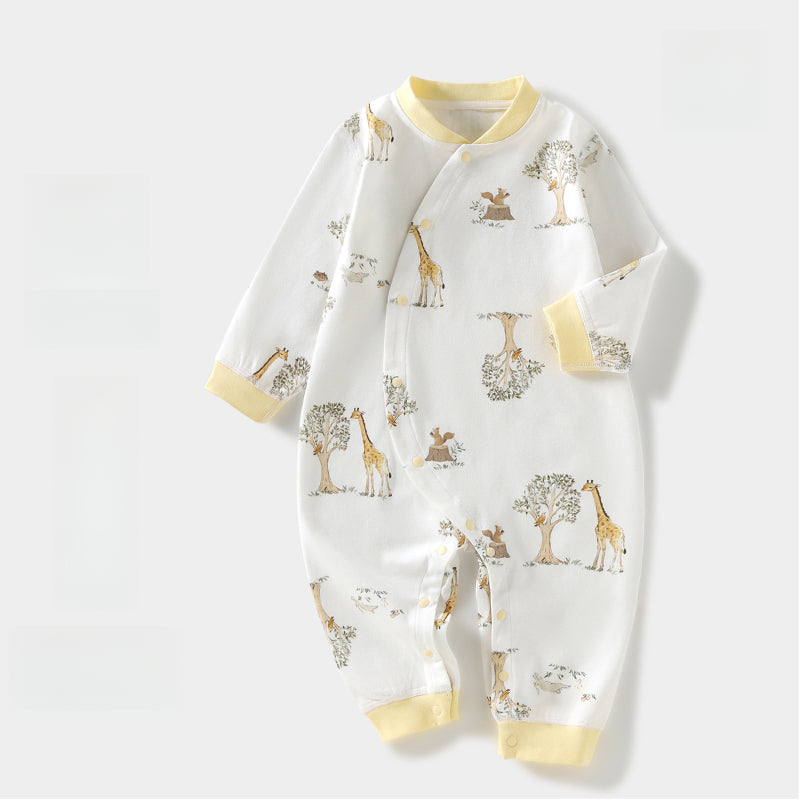 100% Cotton Long Sleeve Side-Snap Romper - Blue Koala - Organic Cotton Clubs
