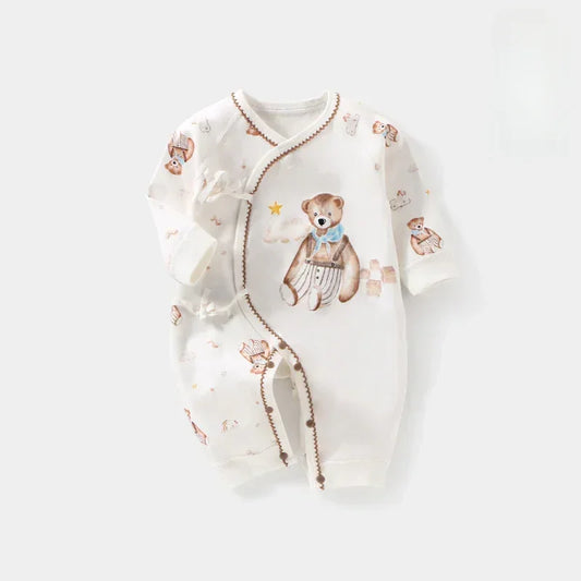 100% Cotton Long Sleeve Kimono Romper - Bunny & Bicycle - Organic Cotton Clubs