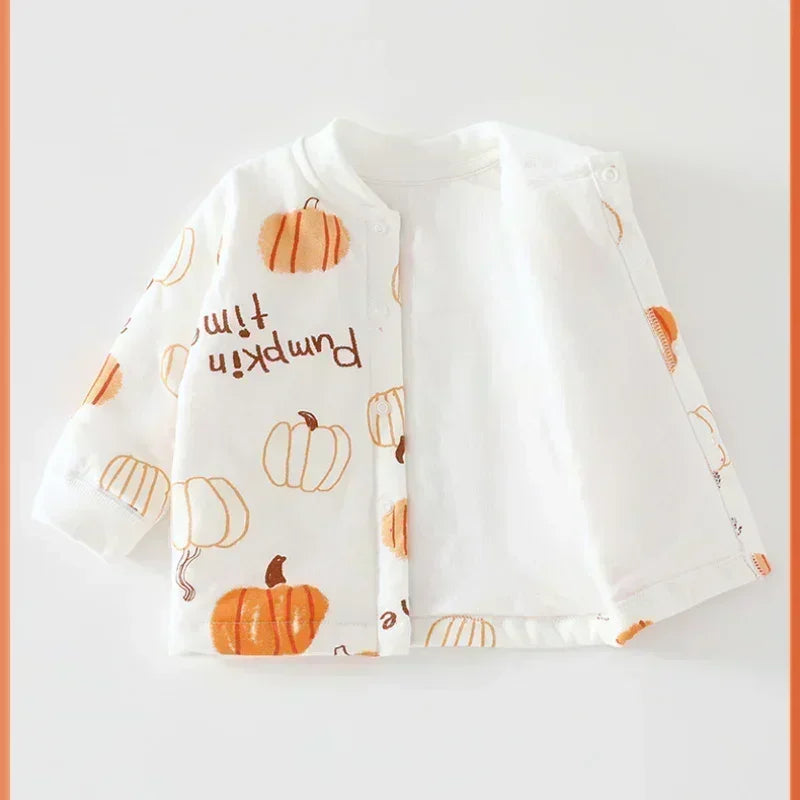 100% Cotton Long Sleeve Quilted Romper - Halloween with Pumpkin - Organic Cotton Clubs