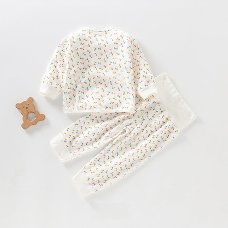 100% Cotton Long Sleeve Kimono Top & Pants Set - Green Forest - Organic Cotton Clubs