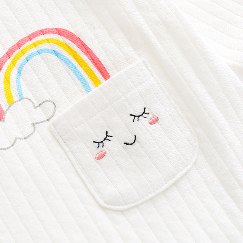 100% Cotton Long Sleeve Romper with Velcro Closure - Tiger - Organic Cotton Clubs