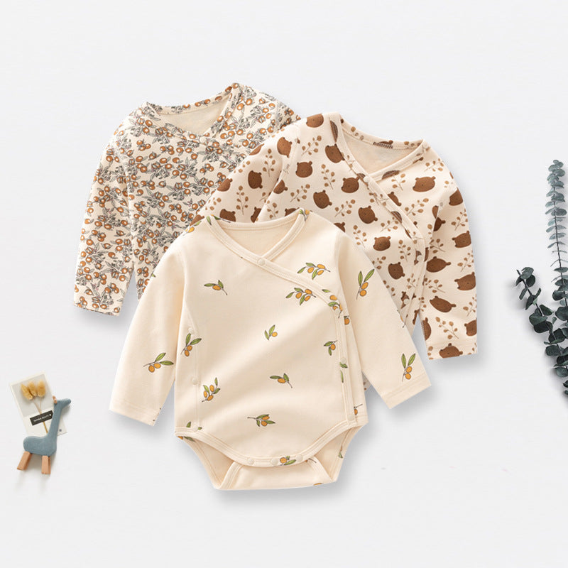 100% Cotton Long Sleeve Bodysuit - Fruits - Organic Cotton Clubs